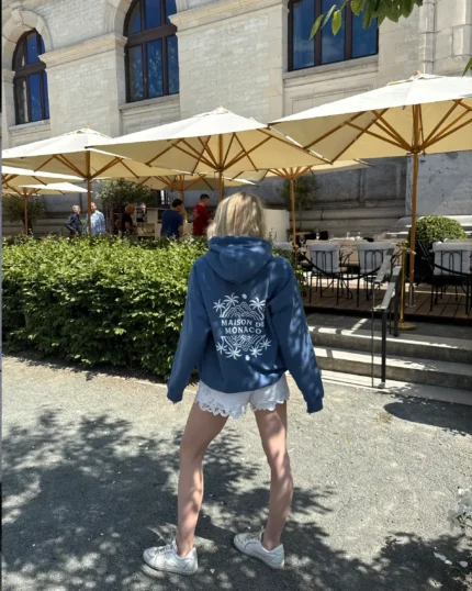 Sweat à capuche La Riviera Bleu